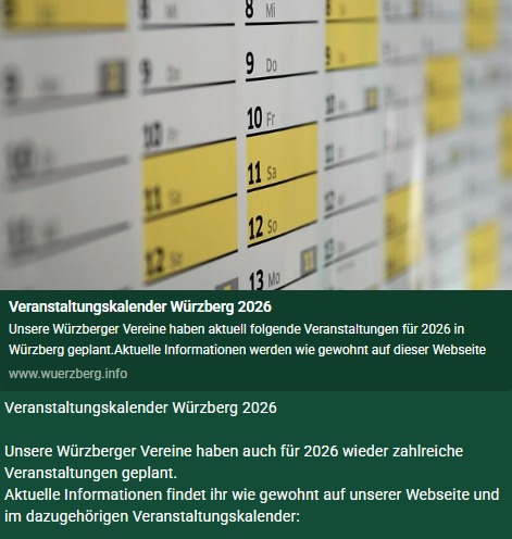 Veranstaltungskalender Würzberg 2026
Unsere Würzberger Vereine haben auch für 2026 wieder zahlreiche Veranstaltungen geplant.
Aktuelle Informationen findet ihr wie gewohnt auf unserer Webseite und im dazugehörigen Veranstaltungskalender.
#würzberg #michelstadt #veranstaltungen #ehrenamt #dorfzusammenhalt